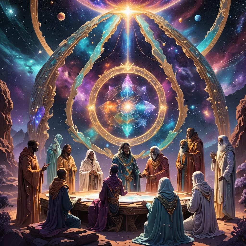 Galactic Treaty Illustration: Celestial Beings Unite