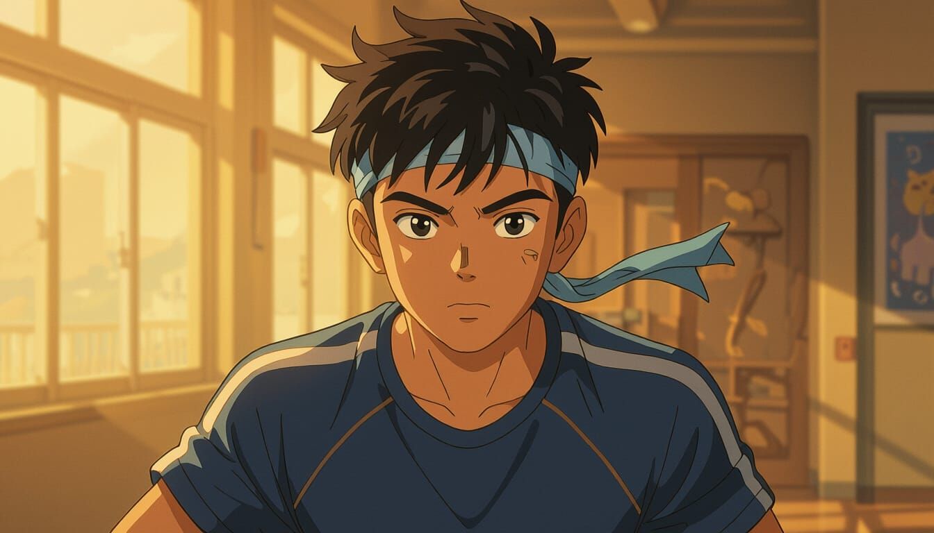 Young Indian Athlete in Dynamic Sports Illustration