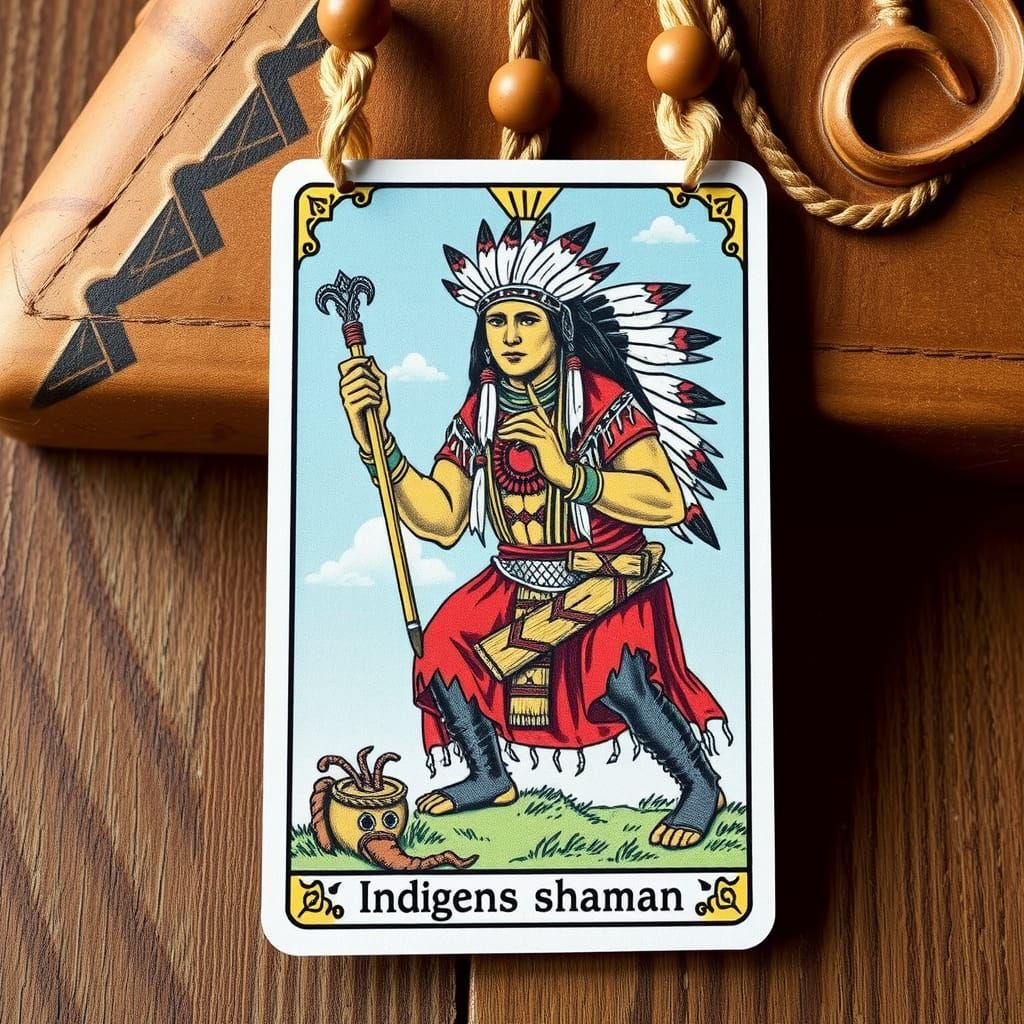 Native American Shaman Reads Tarot Cards