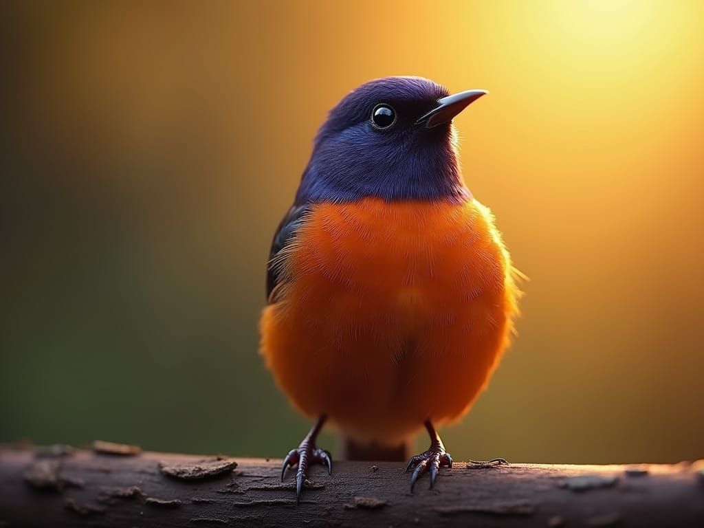 Hyper-Realistic Bird Portrait in Vibrant Oil Style