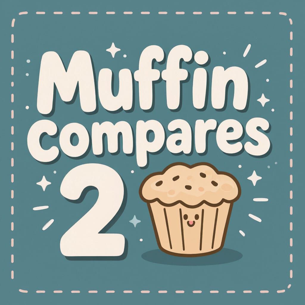 Playful "Muffin Compares 2 U" Typography with Muffin Icon