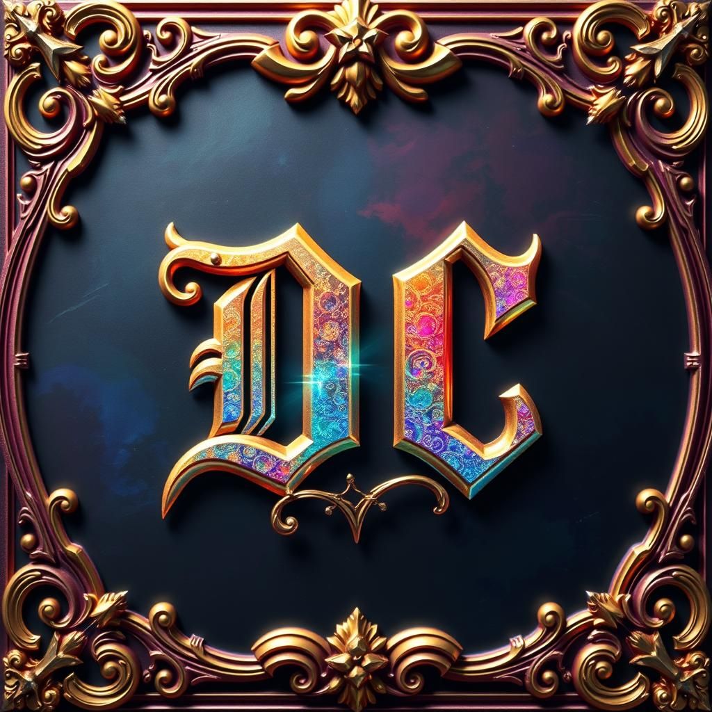 Colorful Fantasy Letters DC in Detailed Digital Art