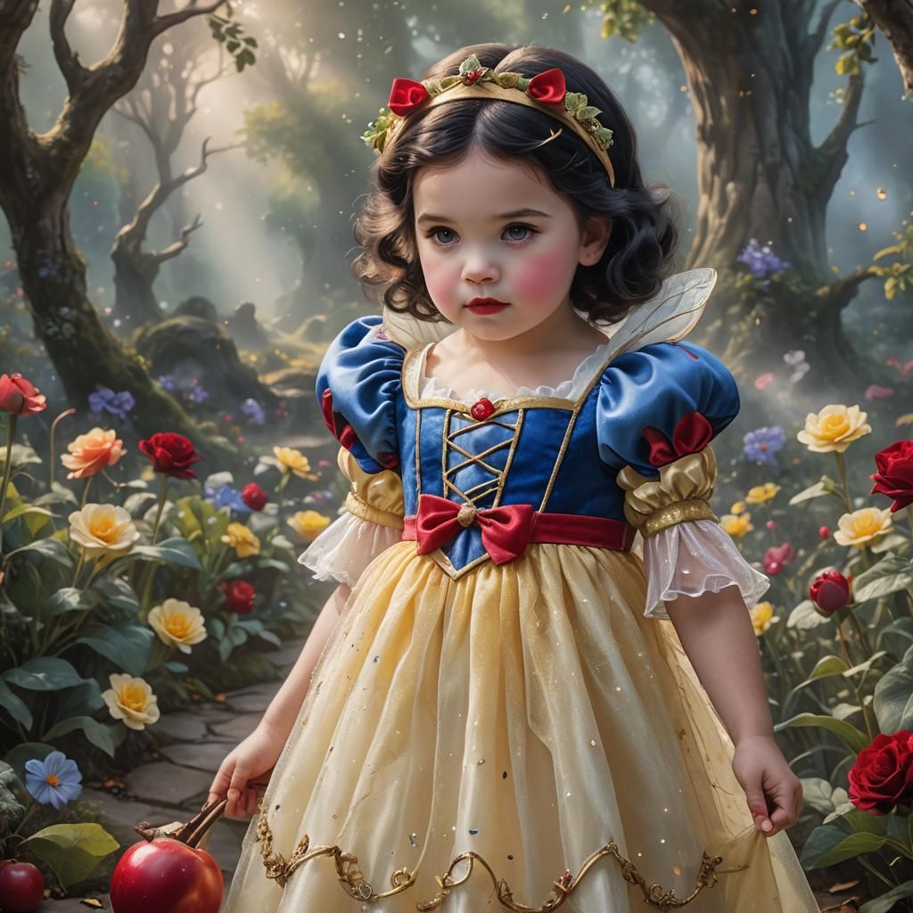 Ethereal Snow White Toddler in a Fairytale Mist