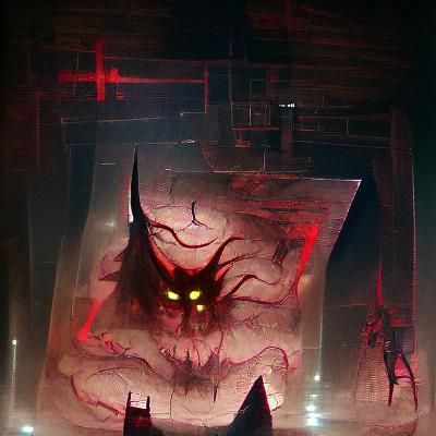 Sinister Secret Demon Base in Dark Fantasy Style