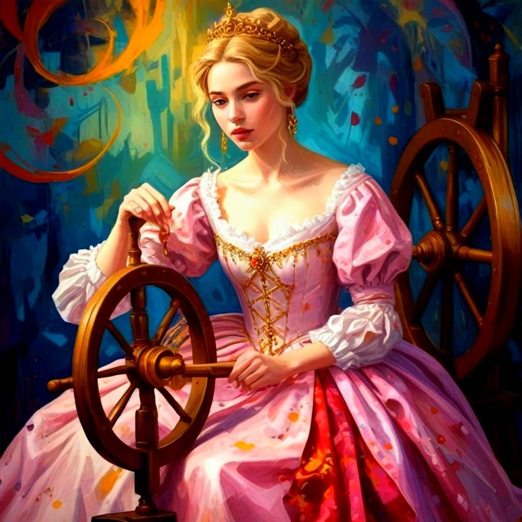 Princess Aurora Pricks Finger on Spindle