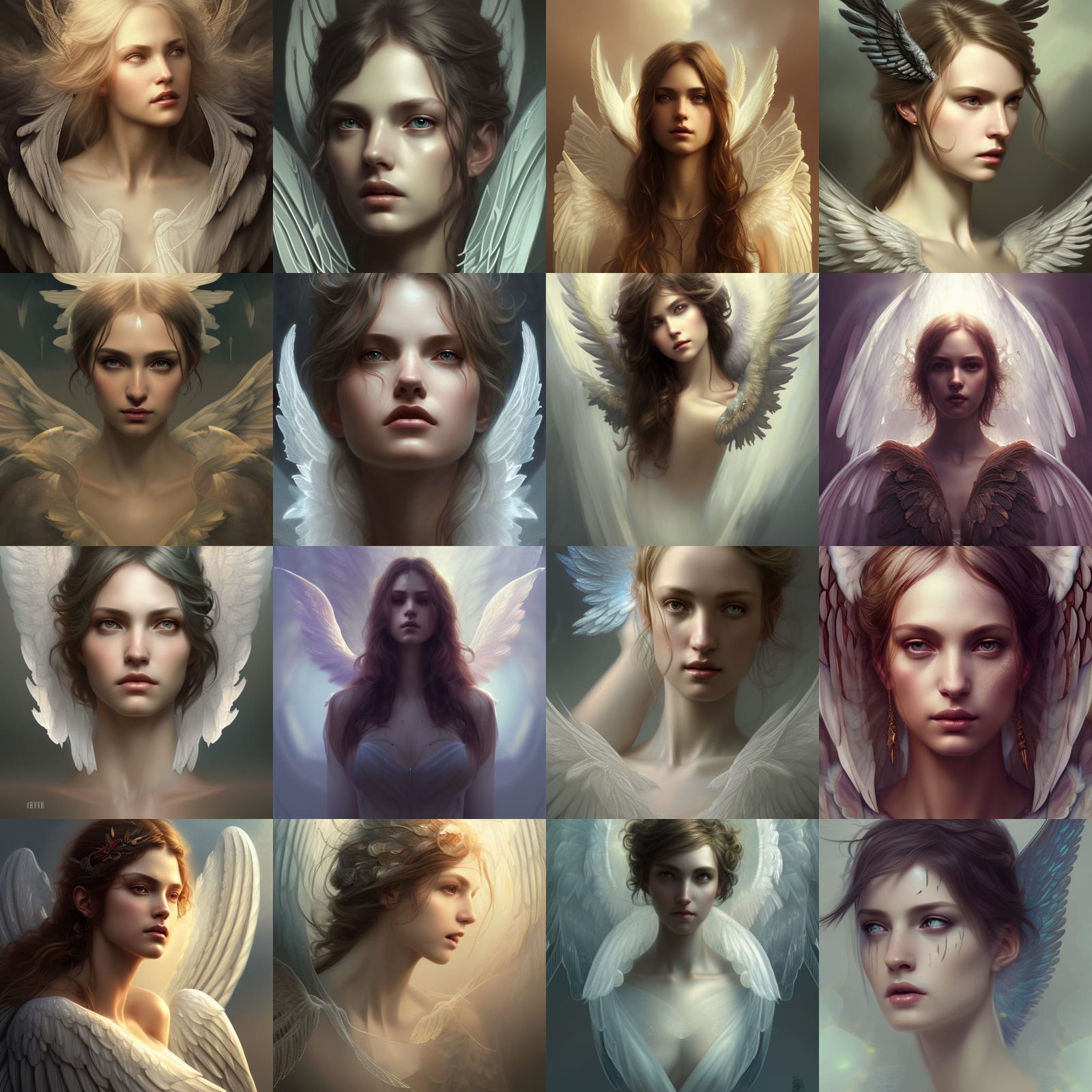 Majestic Angel Portrait in Digital Matte Painting Style