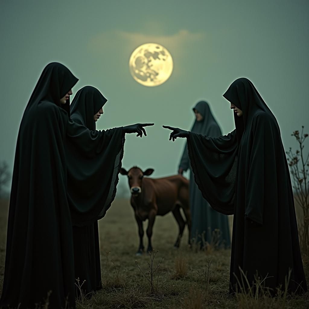 Vintage Witchcraft Accusation Photo in Pixar Style