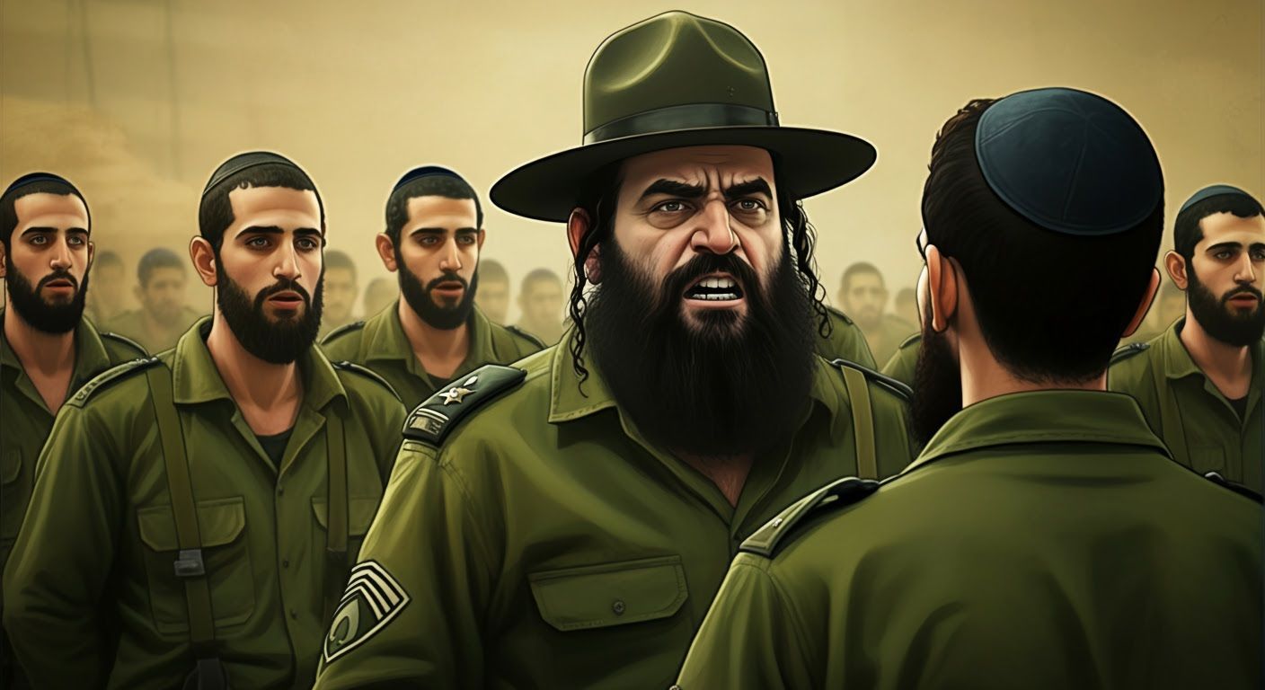 Hasidic Drill Sergeant in Digital Comic Illustration