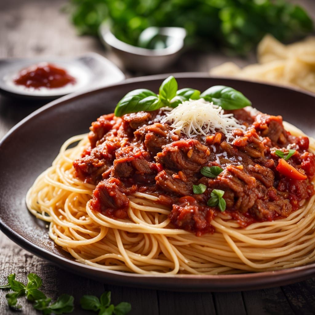 Warm Spaghetti Bolognese in a Golden Light