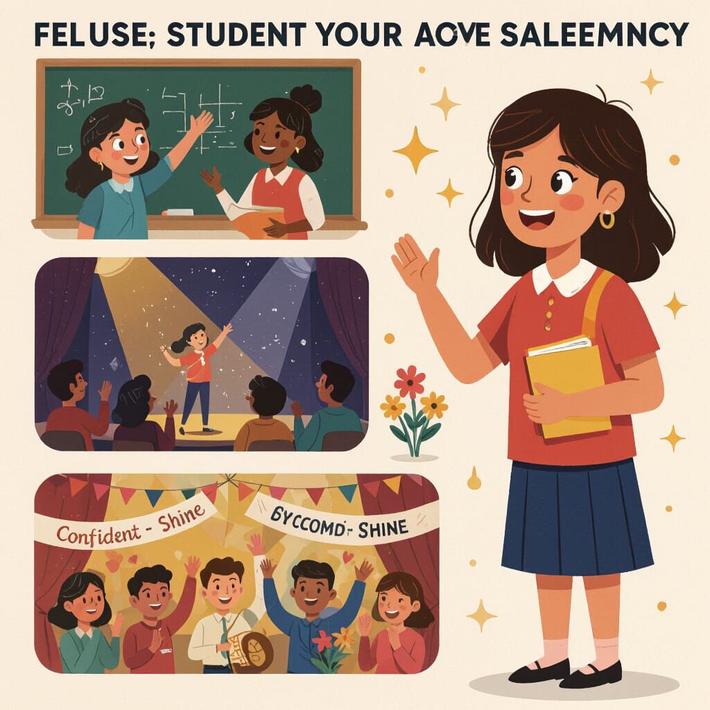 Joyful Student Panels in Digital Matte Painting Style