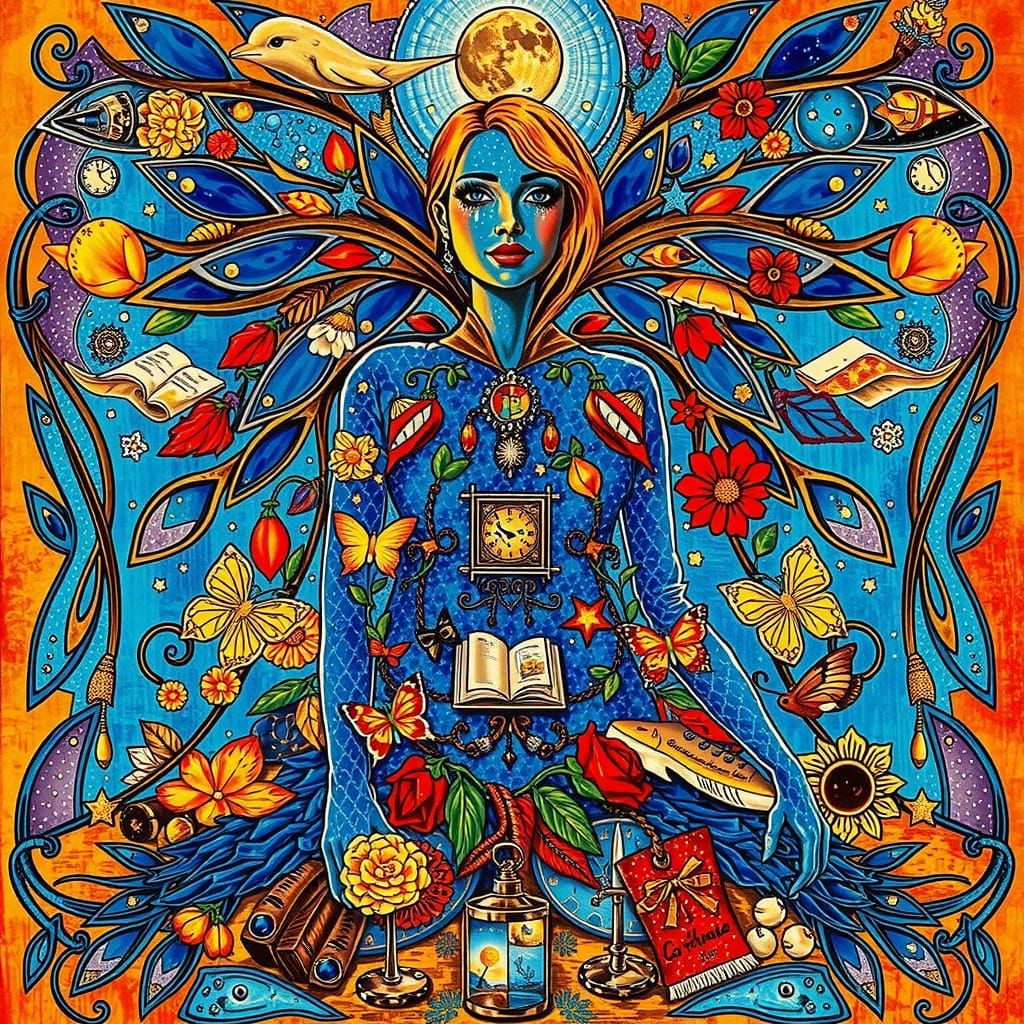 Moonlit Beach: Woman's Hopeful Gaze at Dusk