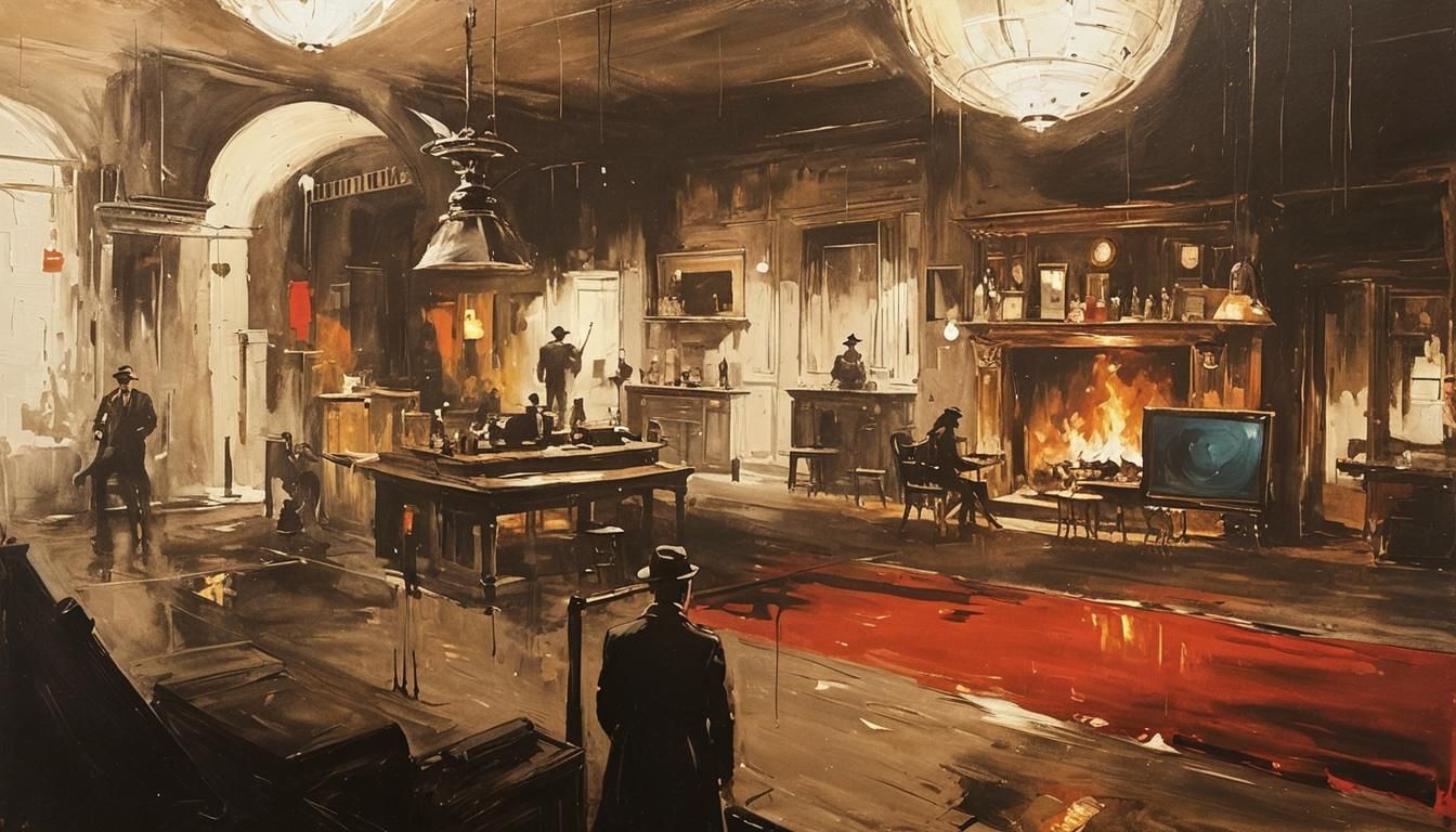 Noir Night Painting: Secrets and Danger