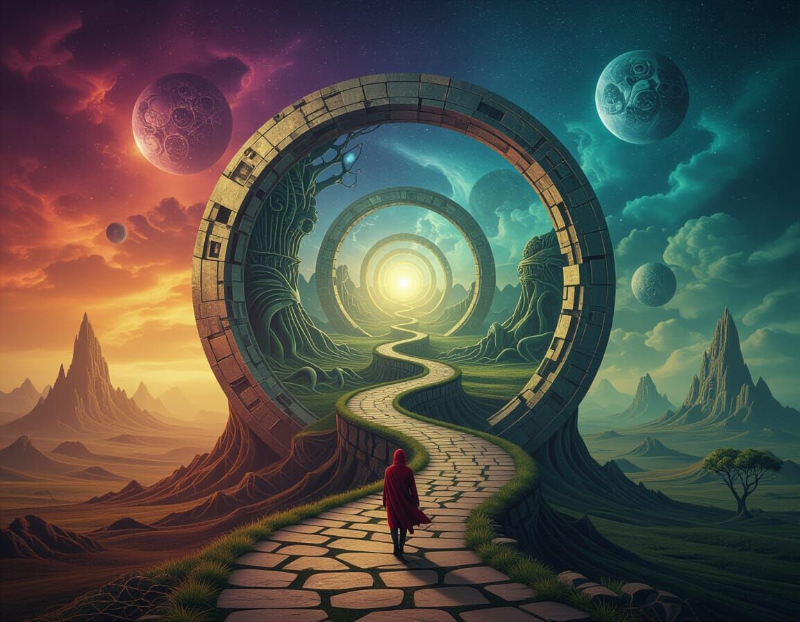 Surreal Circular Transition in Surrealist Style