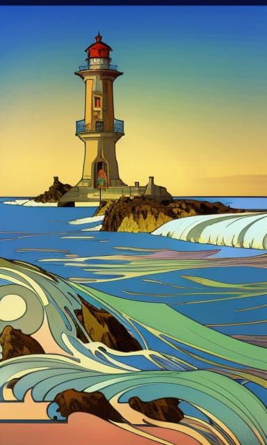 Art Nouveau Lighthouse, Mucha