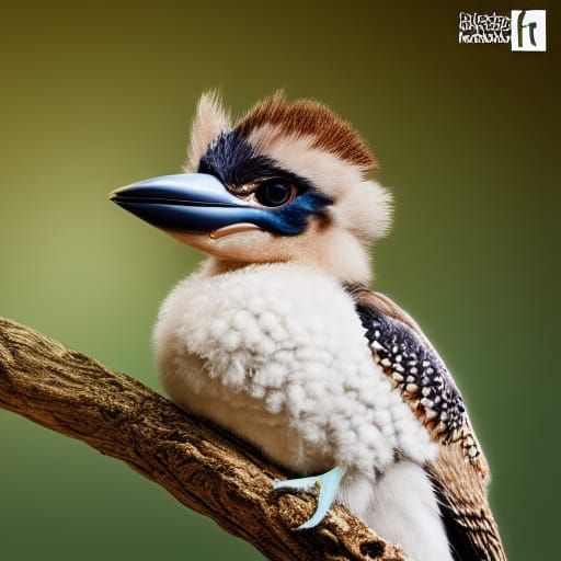 Origami Kookaburra Chick in Tree, Ghibli-Inspired