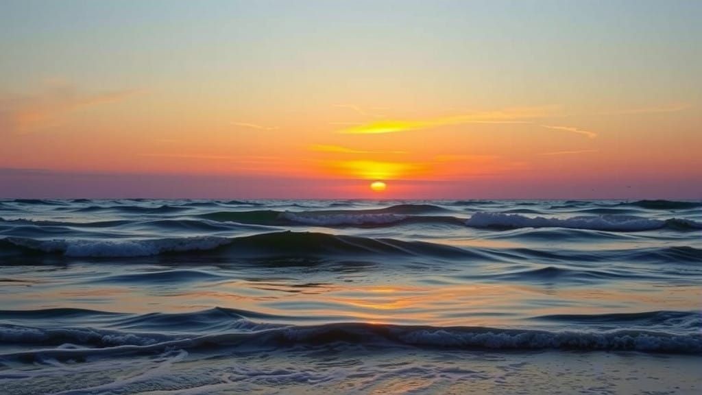 Ethereal Ocean Sunrise in Impressionist Style