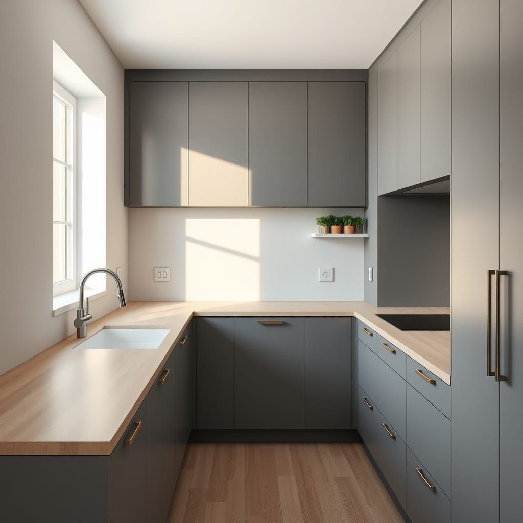 Minimalist Scandinavian Kitchen in Hyperrealistic Style