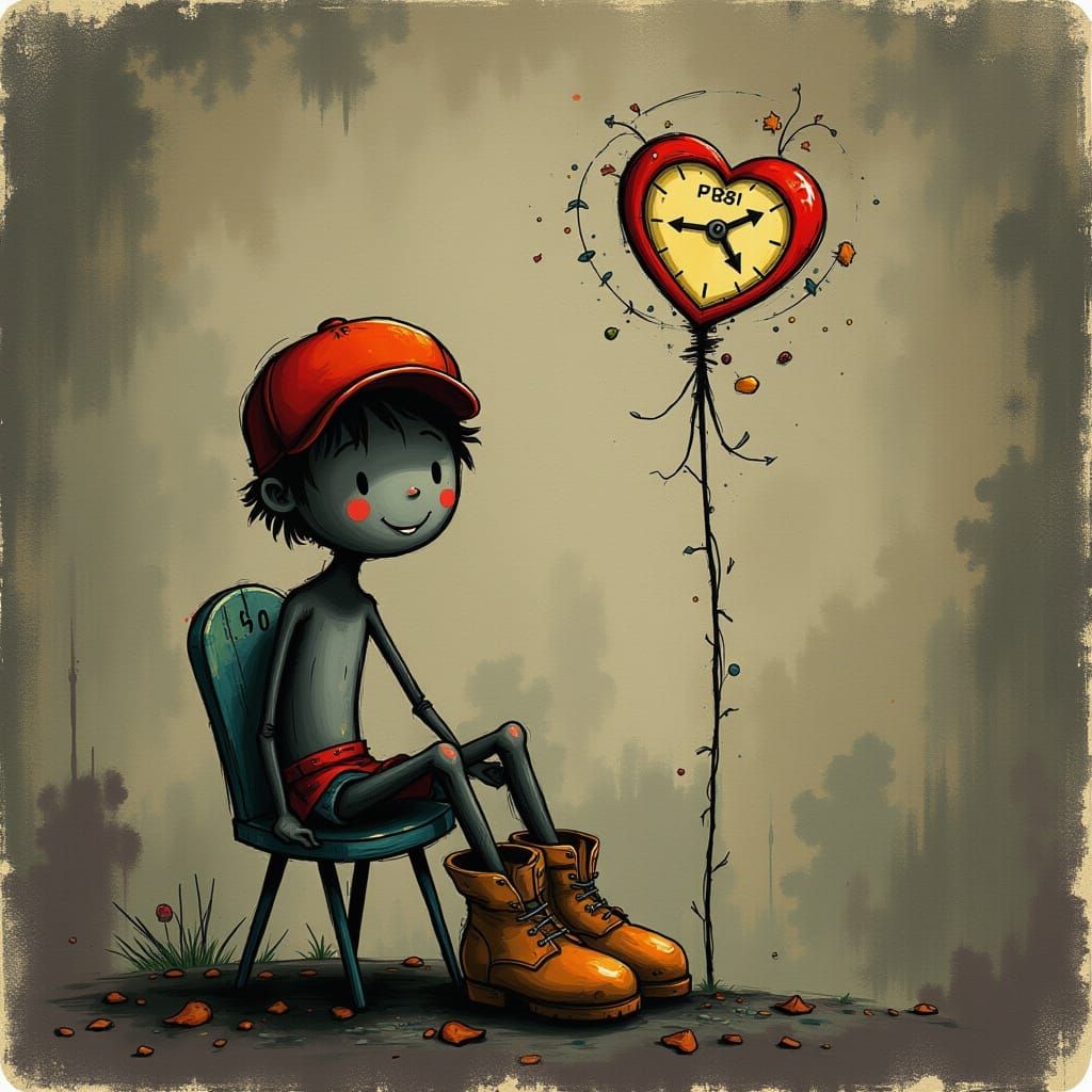 Melancholy Time: A Heartbreak Scene Inspired by Surreal Styl...