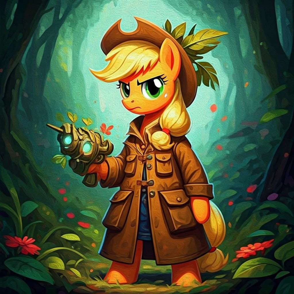 Ethereal Applejack, Enchanted Plant Gun Mage in Neo-Impressi...