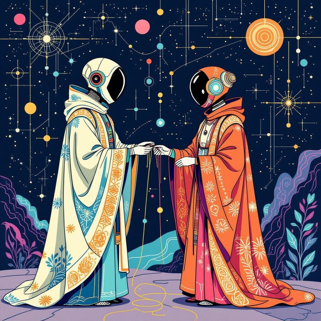 Post-Singularity Beings Weaving Spacetime Fabric