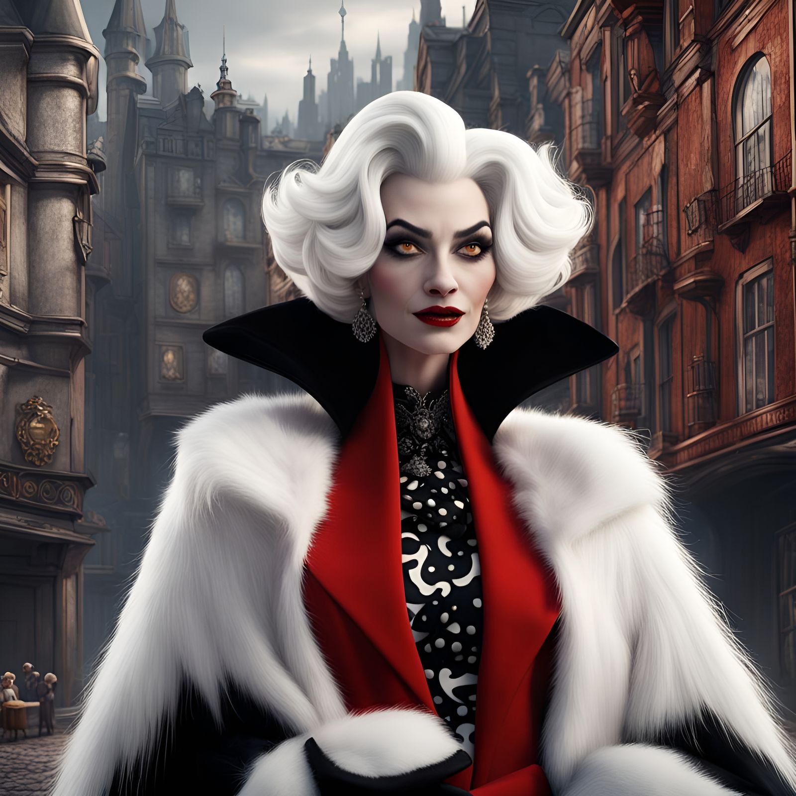 Detailed Matte Painting of Cruella de Vil