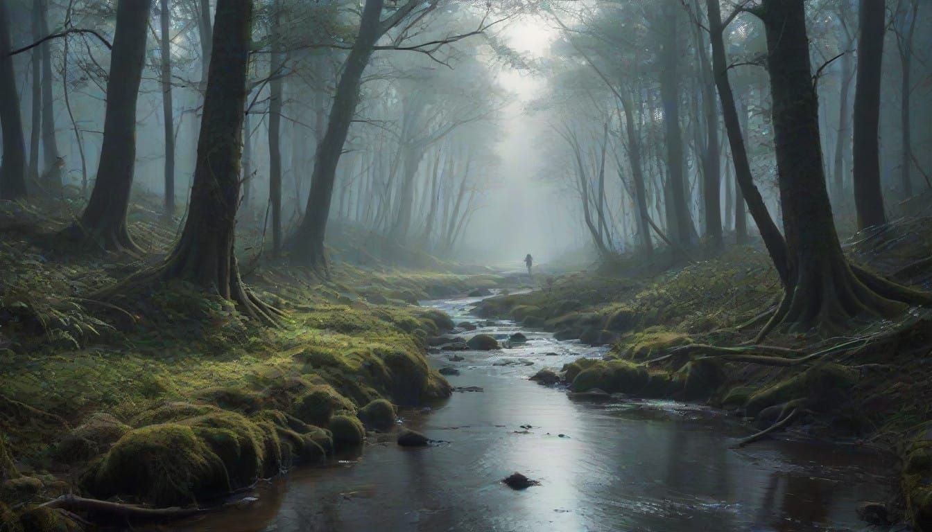 Mystical Wildforest in Whimsical Comic Style