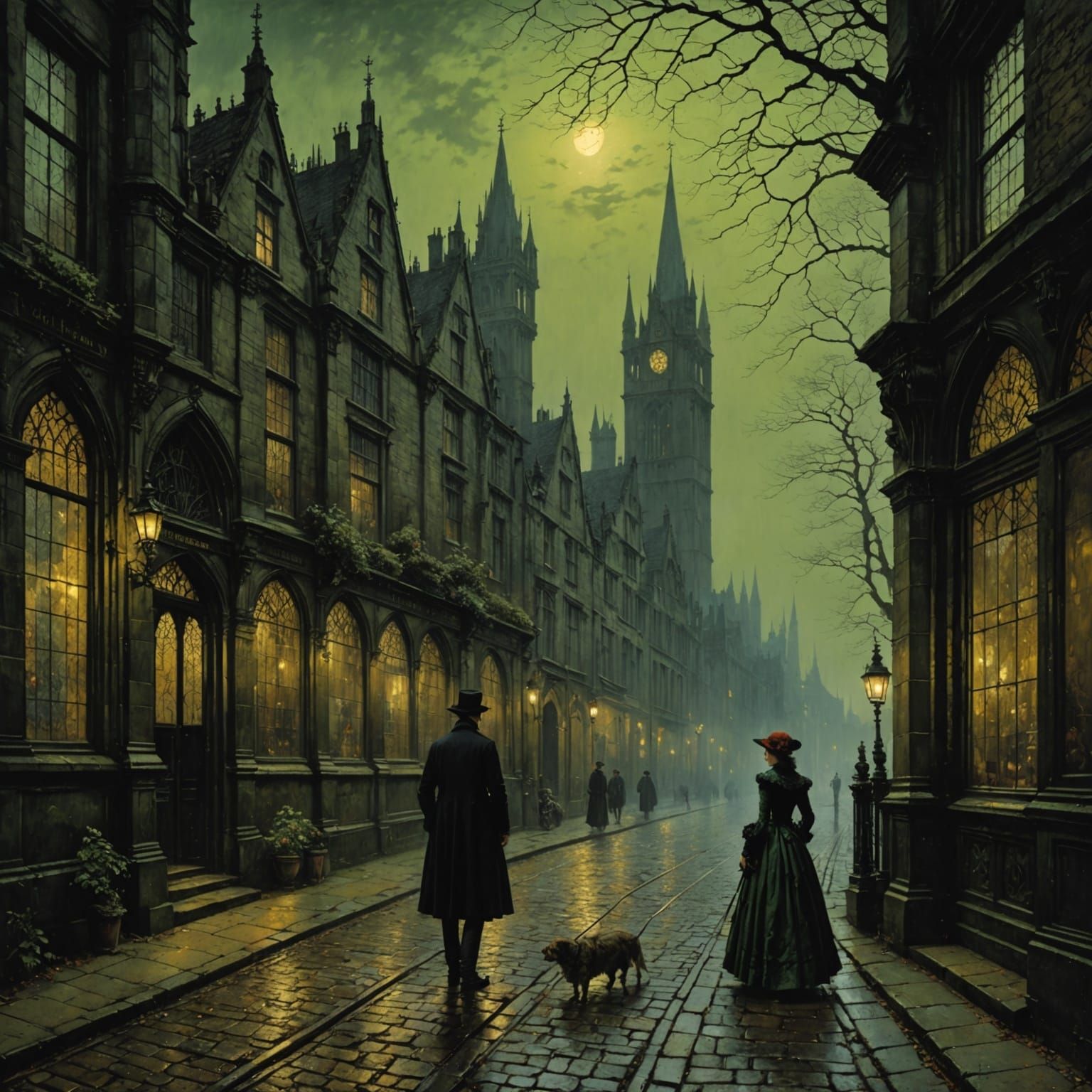 Gothic Romance Cover Art in Chiaroscuro Style