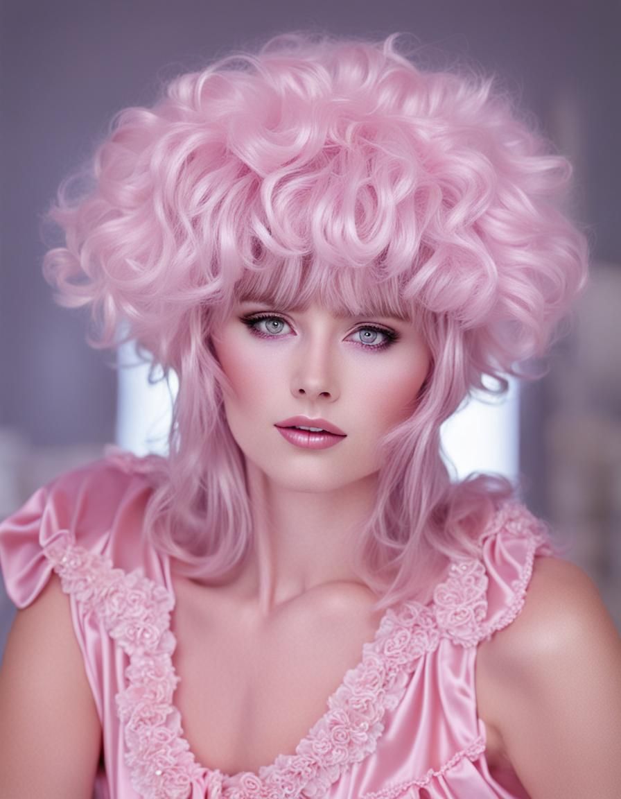 Sissy satin pink fluffy soft