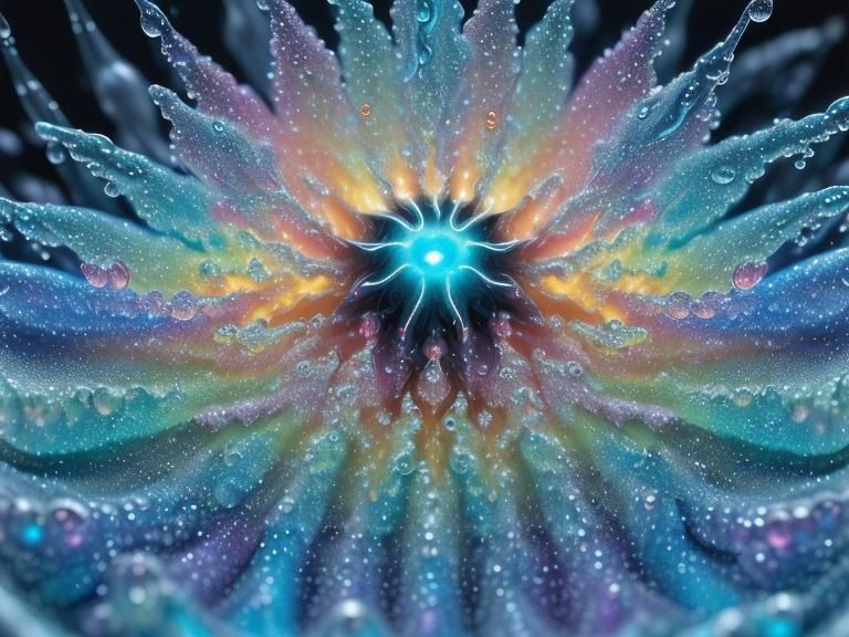 Exploding Droplets: 3D Fractal Liquid Acrylic Art