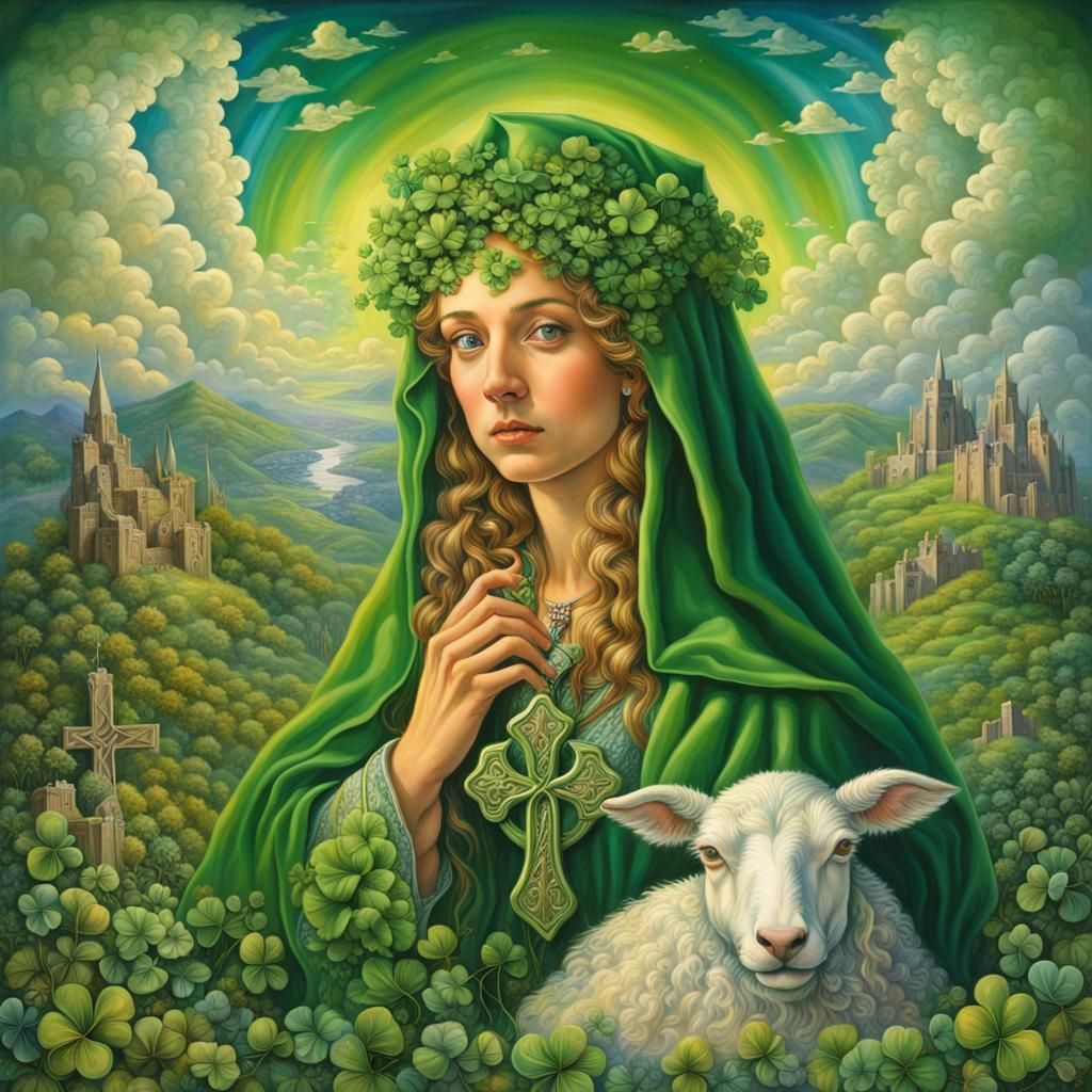 Saint Patrick's Day Fantasy: Hyperreal Multicolor Painting