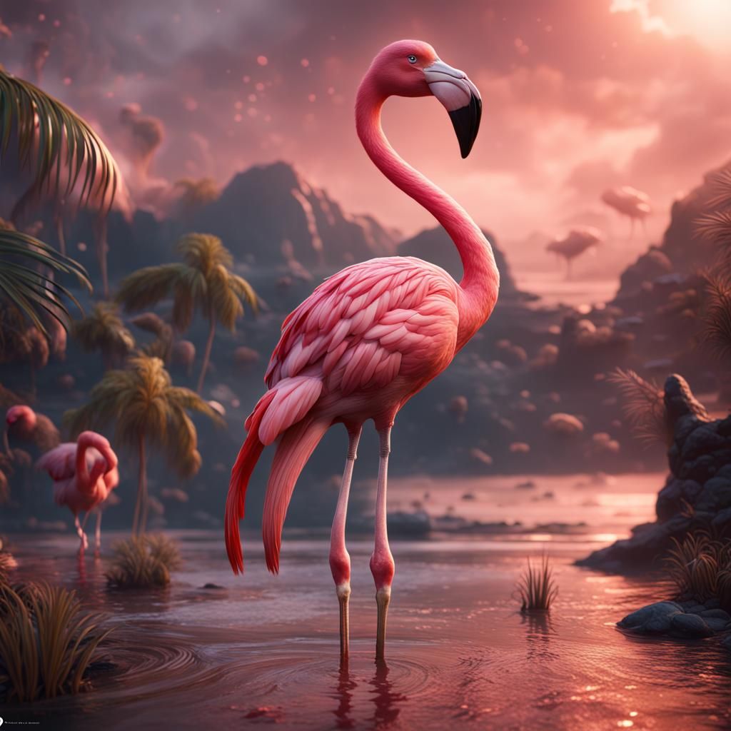 Flamingo Wins Bird Awards in Detailed Matte Painting