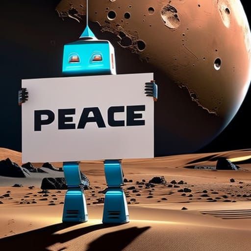 Cute Robot on Mars Holds Peace Sign