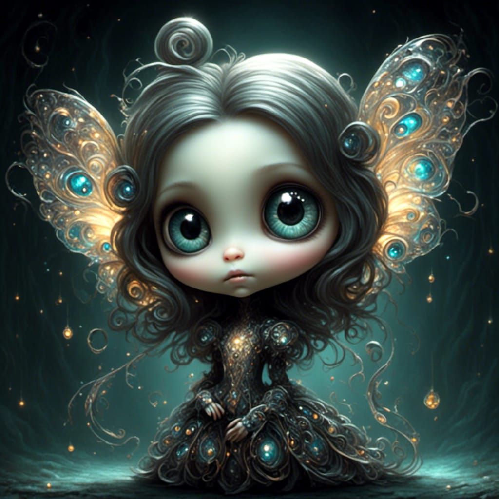 Charming Big-Eyed Creature in Digital Art