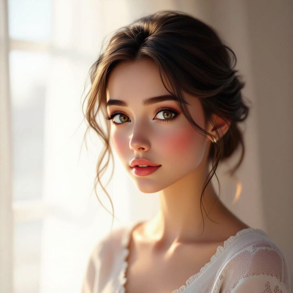 Contemplative Woman in Soft Cinematic 3D Render