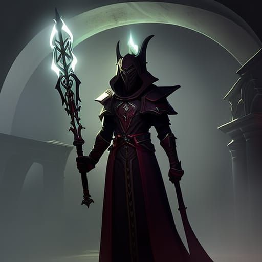 Satanic Priest in Dark Fantasy Style