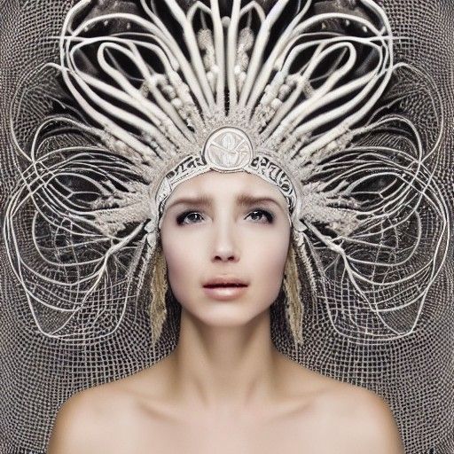 Neural Network Queen Shaman Portrait in Fine Art Style