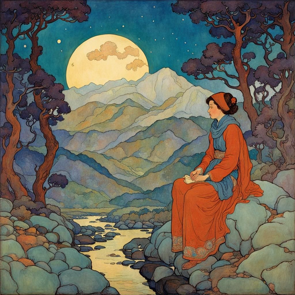 Lush Landscape Painting with Impasto Elements