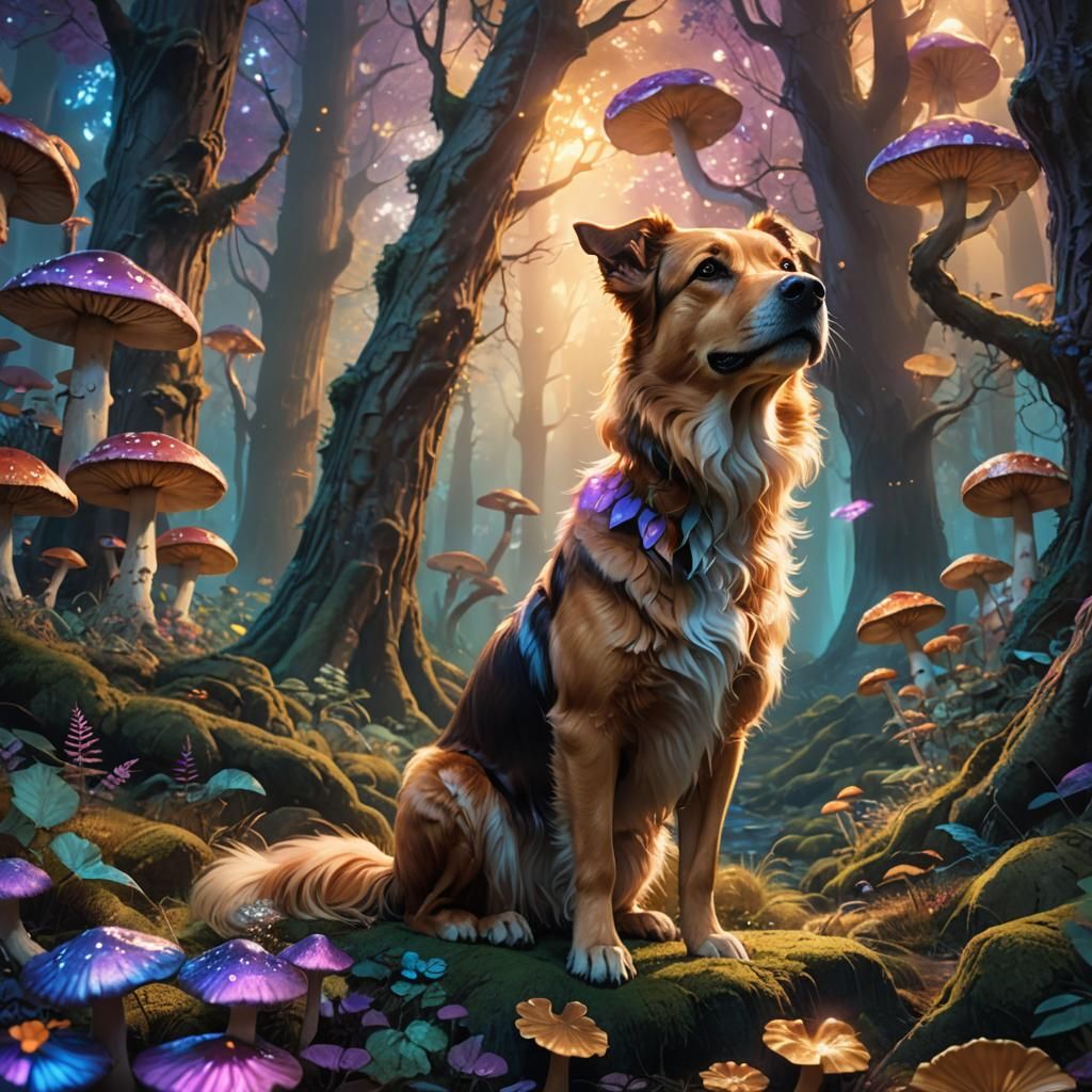 Mystical Forest Dog: Fantasy Concept Art