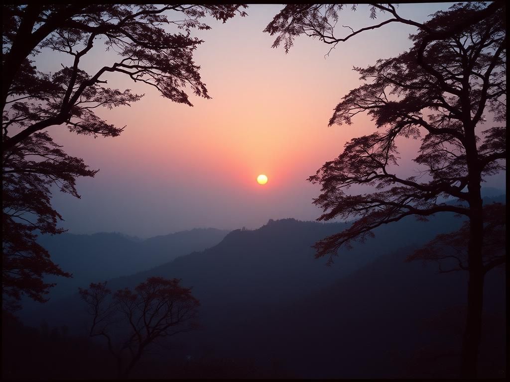 Autumn Sunrise in Takao Mountains