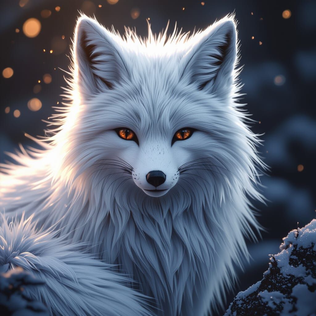 Hyperdetailed Glacier Fox in Dark Fantasy Concept Art