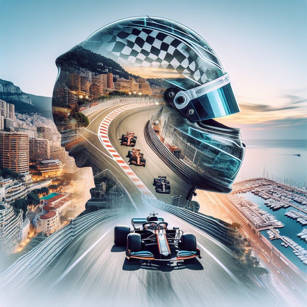 Double Exposure of Monaco Grand Prix Driver