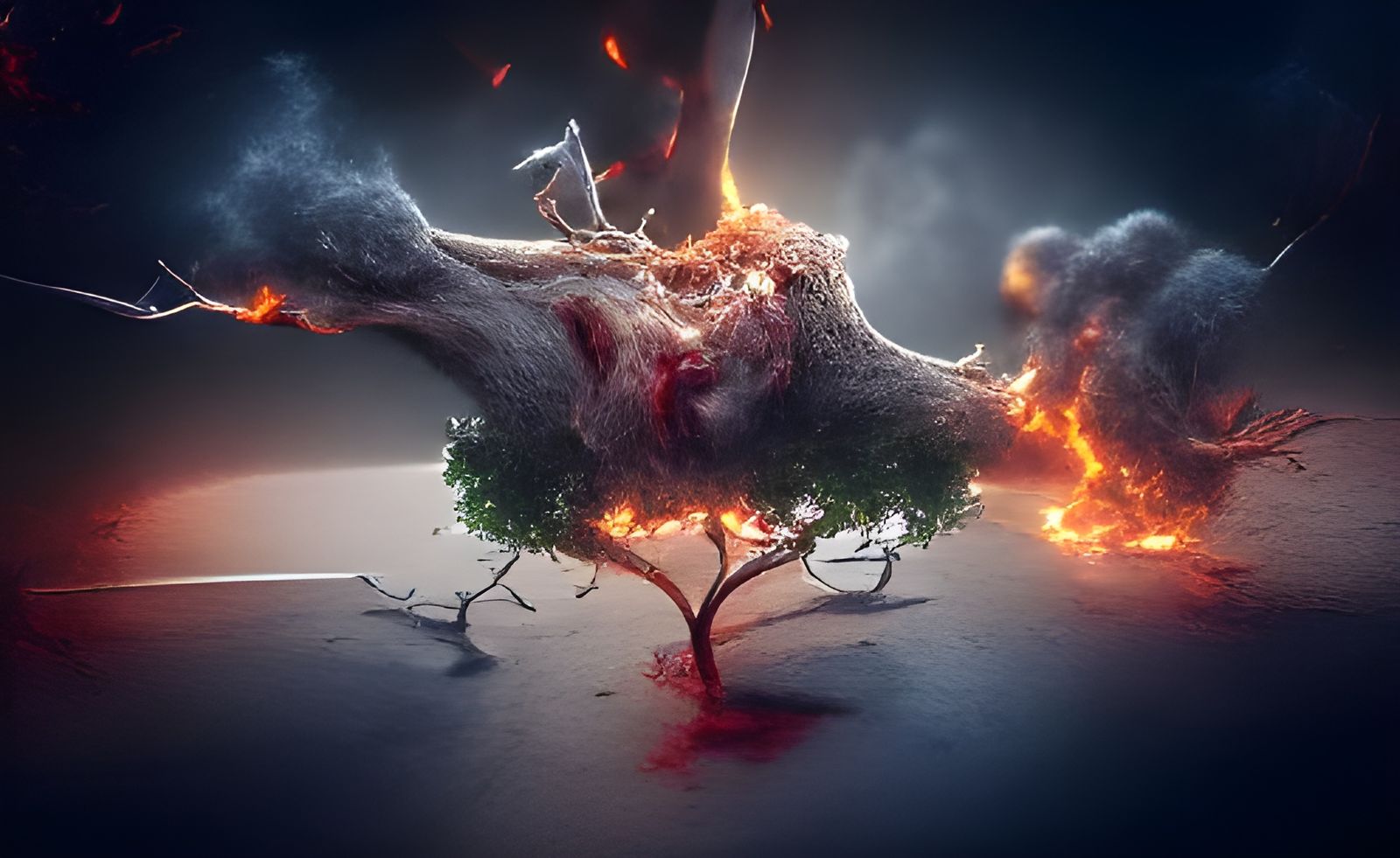 Stylized Silhouette of a Barren Tree