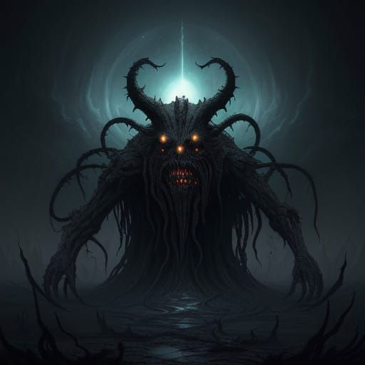 Ethereal Horror in Dark, Gothic Landscape