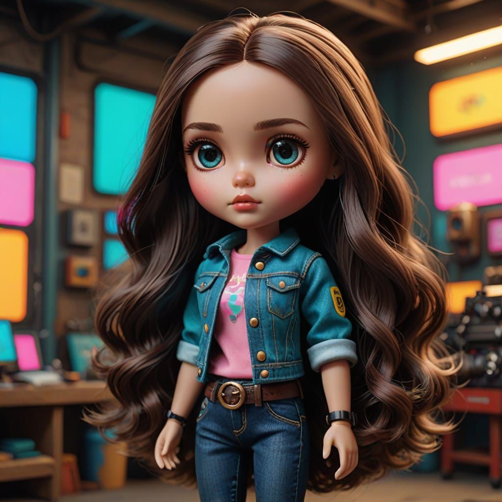 Mini Blythe Doll in Whimsical Fantasy Setting