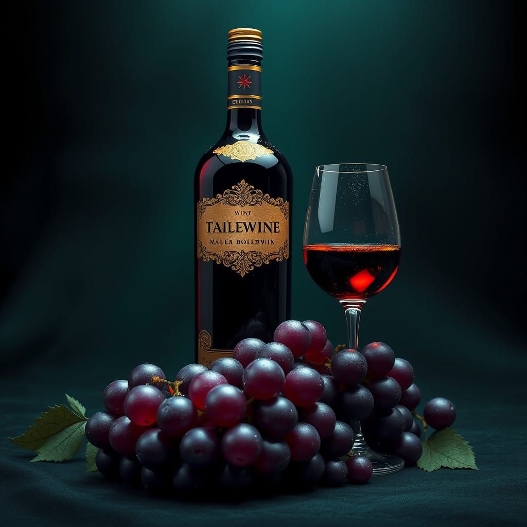 Elegant Wine Scene in Vibrant Colors