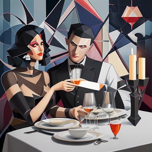 Romantic Cubist Candlelight Dinner.