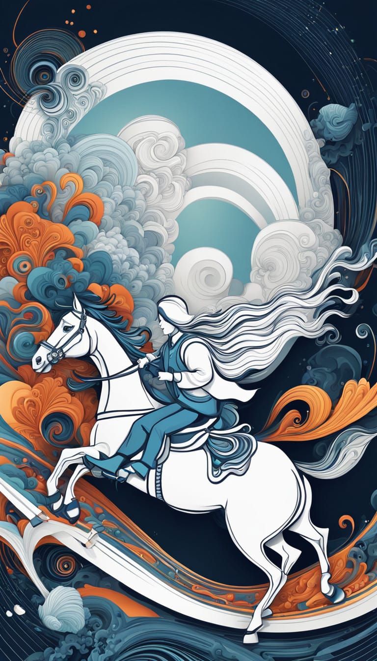 Romantic Couple on a Vibrant Horse Ride