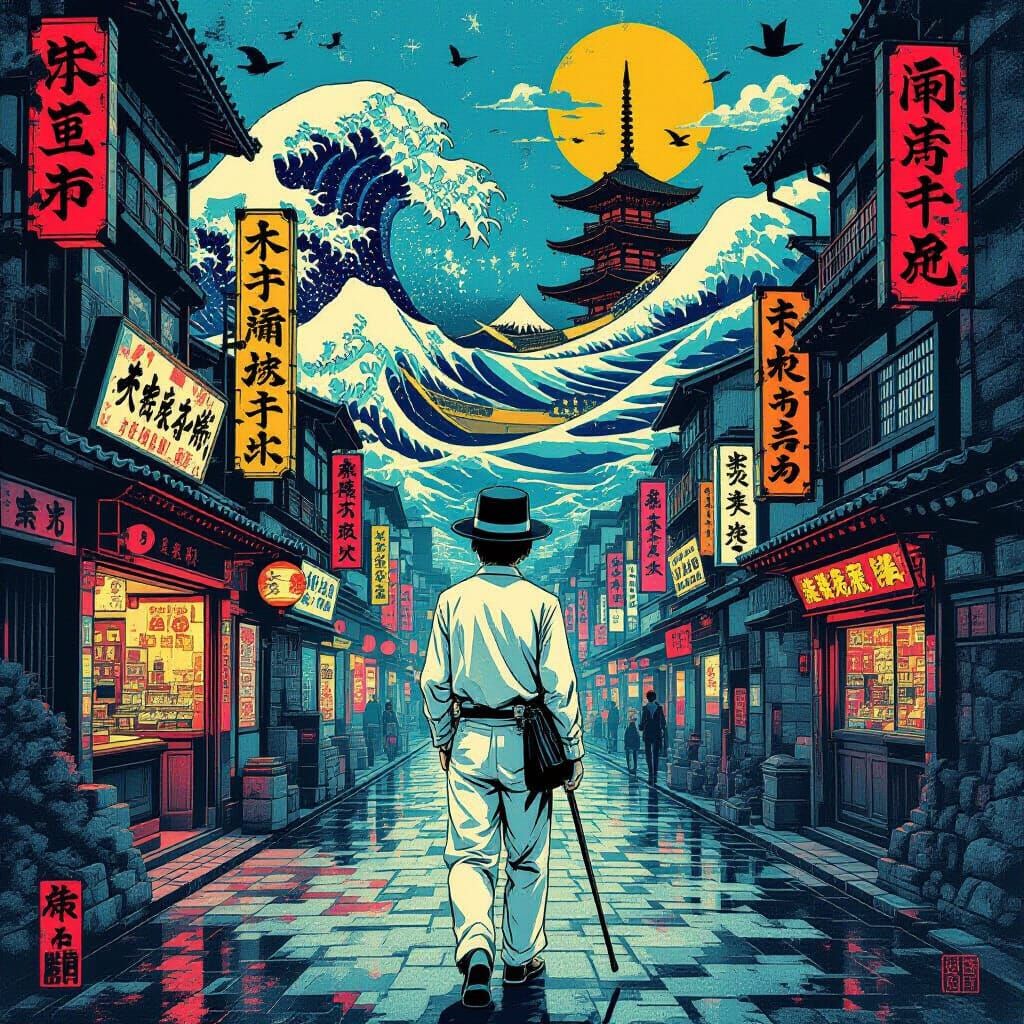 Ukiyo-e in a Dystopian world. A Clockwork Orange fiction and...