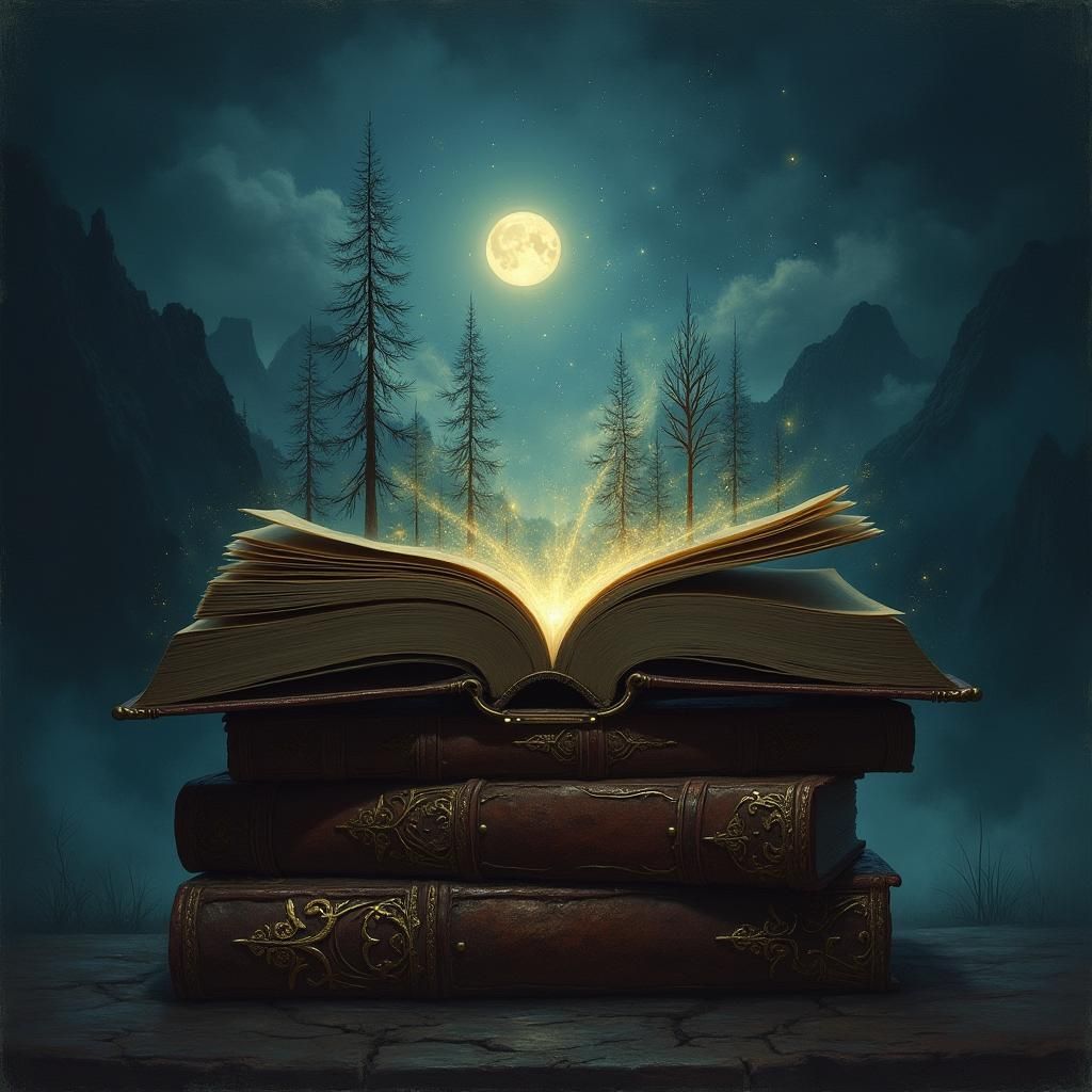 Enchanted Books Reveal Moonlit Fantasy World