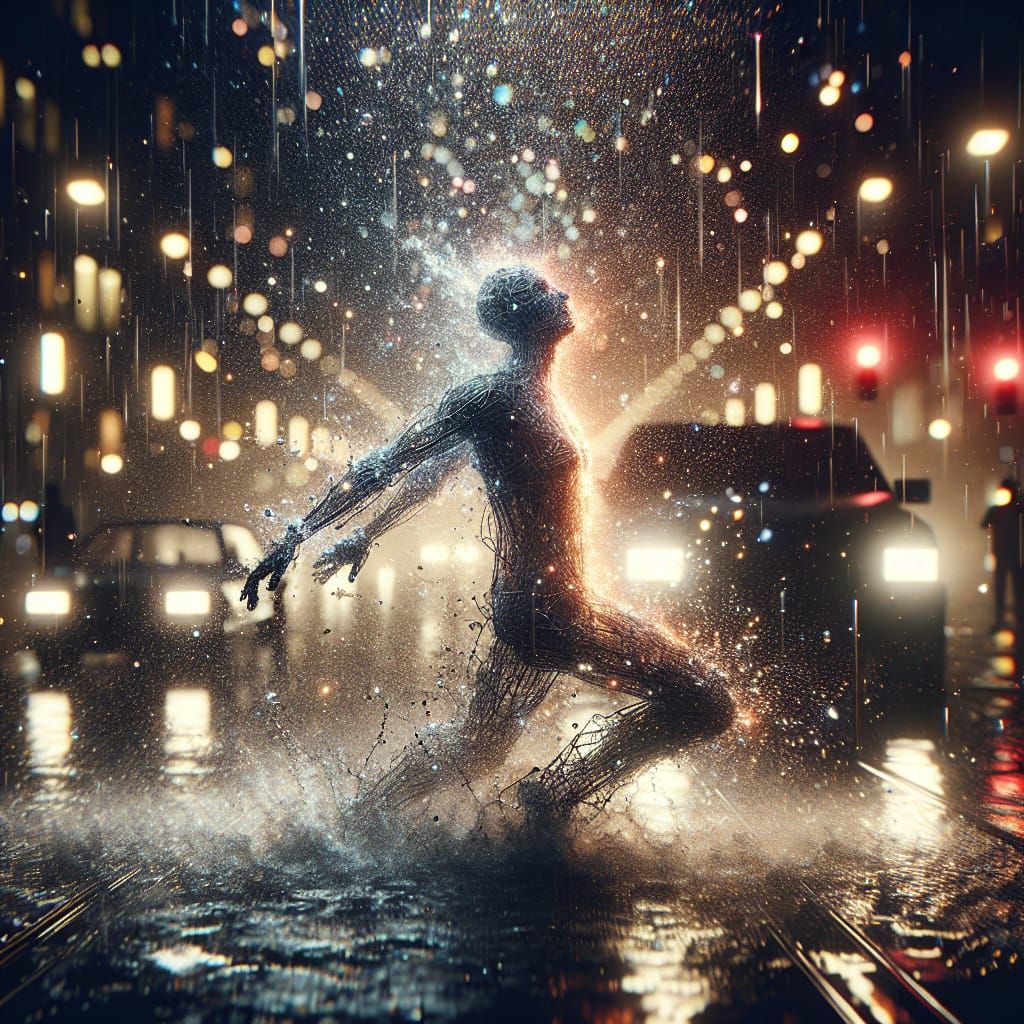 Gritty Cityscape Radiates Grit and Prismatic Light